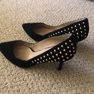Zara black studded gold heels size 38